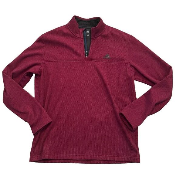 ADIDAS Adventure Maroon Knit 3/4 Zipper Pullover Size M - Picture 1 of 8